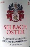 Selbach-Oster - Riesling Spatlese Zeltinger Sonnenuhr Feinherb Ur alte Reben 2020 (750)